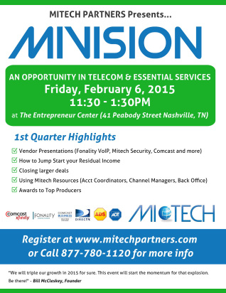 Mitech Partners’ MiVision Event Friday, February 6 at Nashville Entrepreneur Center